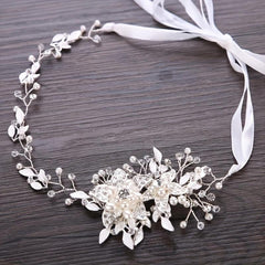 Silvery Rhinestone Bridal Headband Romantic Hair Accessories