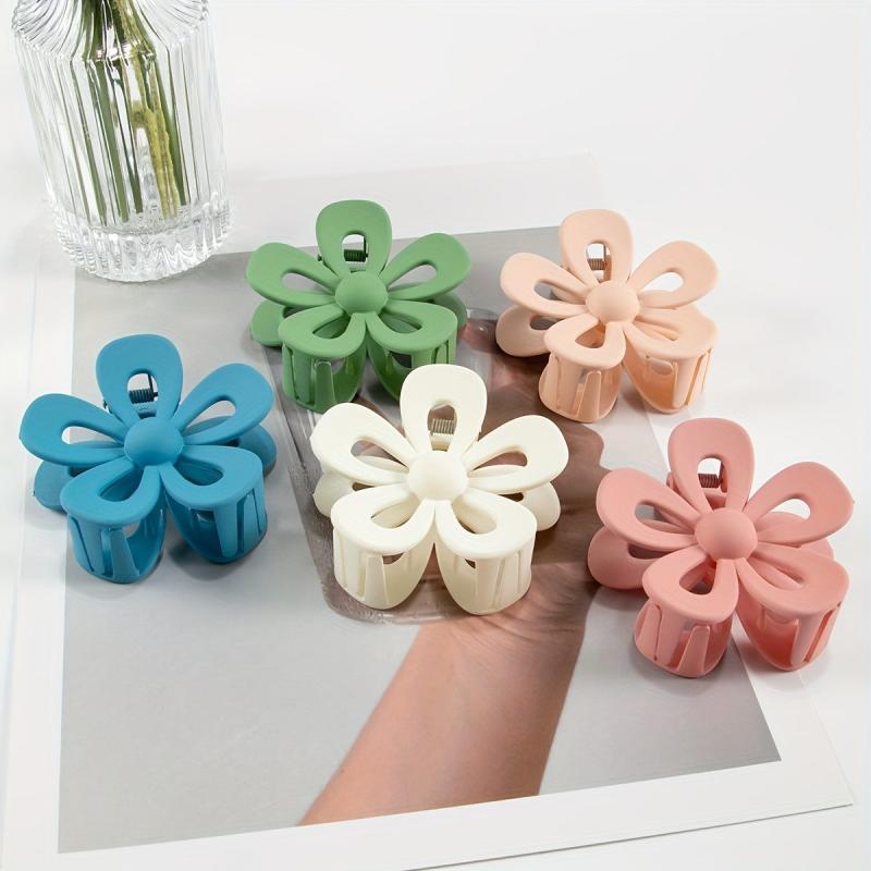 Frosted Flower Hair Claw Large Plastic Shark Claw Women's Hair Accessories
