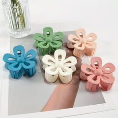 Frosted Flower Hair Claw Large Plastic Shark Claw Women's Hair Accessories