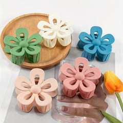 Frosted Flower Hair Claw Large Plastic Shark Claw Women's Hair Accessories