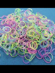 100pcs Luminous Hair Ring Colorful Hair Tie for Kids Girls