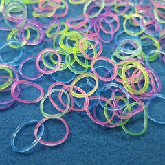 100pcs Luminous Hair Ring Colorful Hair Tie for Kids Girls