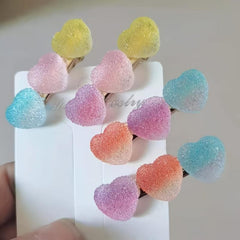 Colorful Jelly Hair Clip Gradient Heart Star Hair Pin Barrette Girls Hair Access