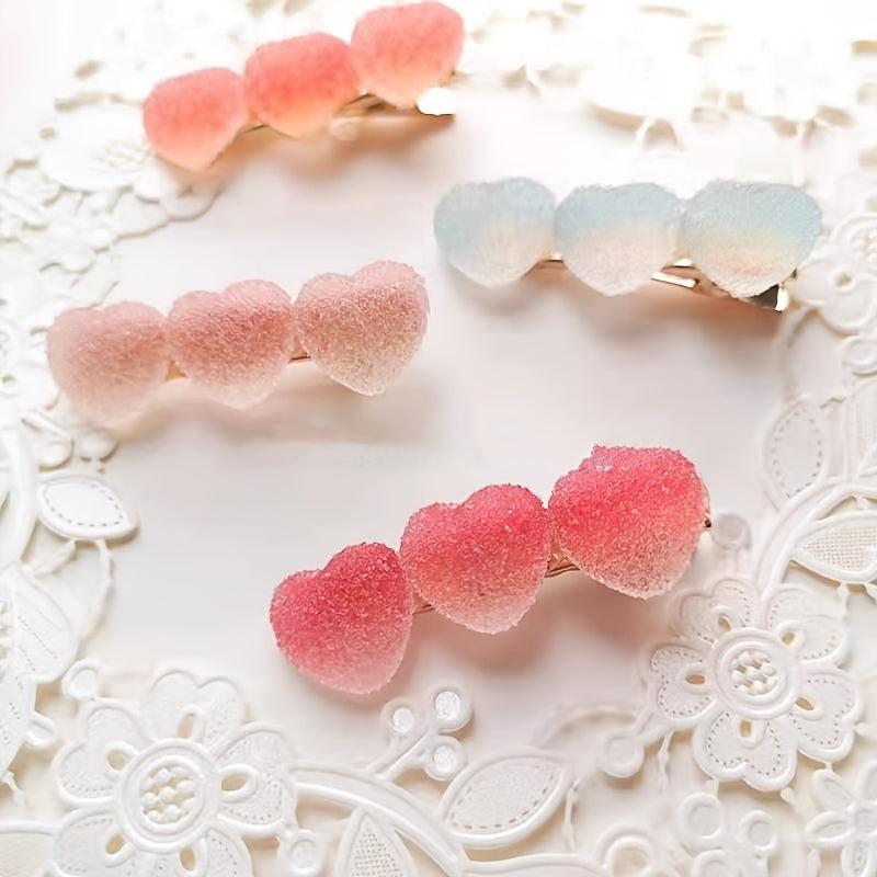 Colorful Jelly Hair Clip Gradient Heart Star Hair Pin Barrette Girls Hair Access