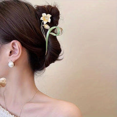 Lily Flower Hair Clip Large Hair Claw Female Head Headdress Hair Accessory