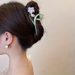Lily Flower Hair Clip Large Hair Claw Female Head Headdress Hair Accessory