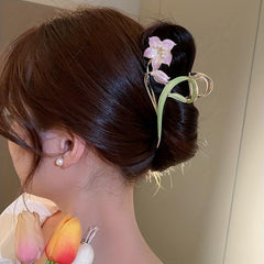 Lily Flower Hair Clip Large Hair Claw Female Head Headdress Hair Accessory