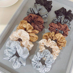12 Satin Hair Tie Scrunchies Ponytail Holder Hair Rope Women Girls Accessories