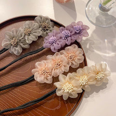 Floral Hair Ball Curler Headdress for Girls