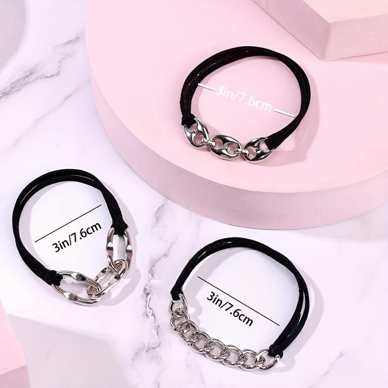 3 PCS Silver Golden Metal Hairband Bracelet Hair Accessories