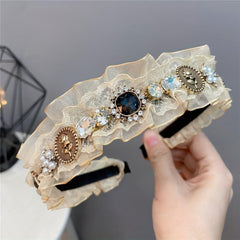 Lace Headband Rhinestone Hair Band Girls Party Prom