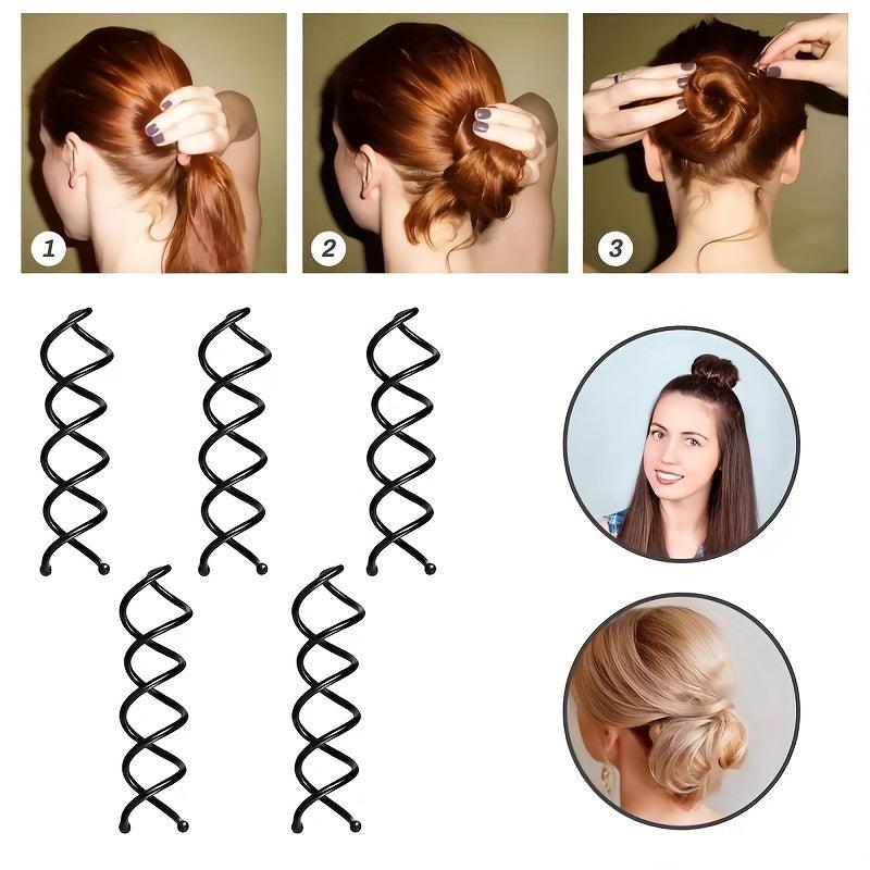 12pcs Spiral Hair Clip Invisible Hair Pin Metal Hairpin For Braids