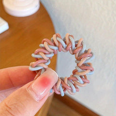 Block Twist Spiral Hair Tie Elastic Seamless Hair Rope Style Ponytail Holder