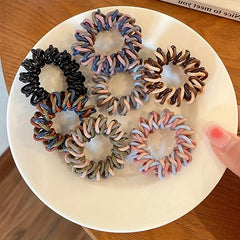 Block Twist Spiral Hair Tie Elastic Seamless Hair Rope Style Ponytail Holder
