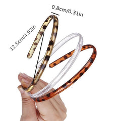 3pcs Skinny Headband Thin Headbands With Teeth Non Slip Hairband