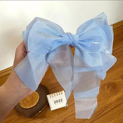 Organza Bow Barrette Ribbon Hair Clip for Women Girls
