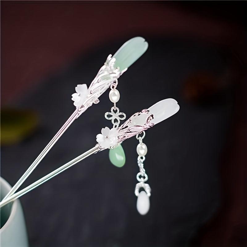 Chinese Style Alloy Hair Stick Ponytail Holder Hair Accessories