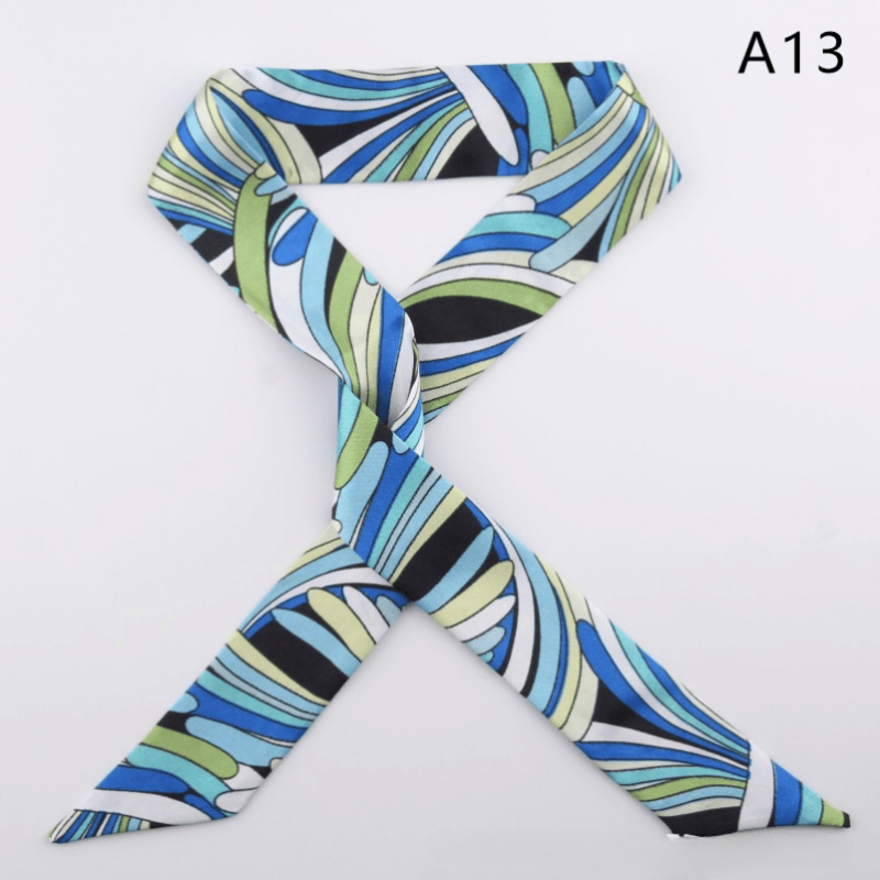 Silky Scarf Chain Printed Hair Scarf for Women Girls