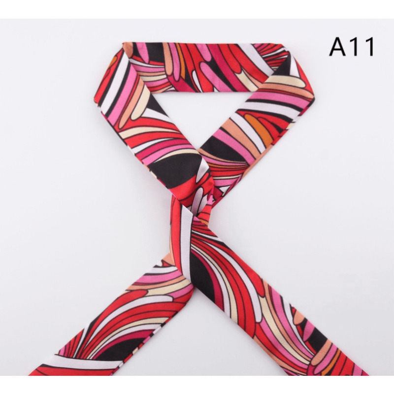 Silky Scarf Chain Printed Hair Scarf for Women Girls