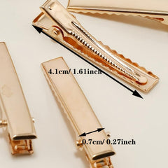 30pcs Golden Single Prong Hair Clips for DIY Craft Accessory