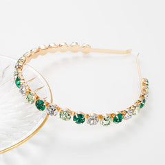 Vintage Rhinestone Headband Elastic Thin Hair Hoop for Women Girls