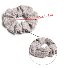 Plaid Candy Knitted Hair Scrunchies Soft Fabric for Women Girls