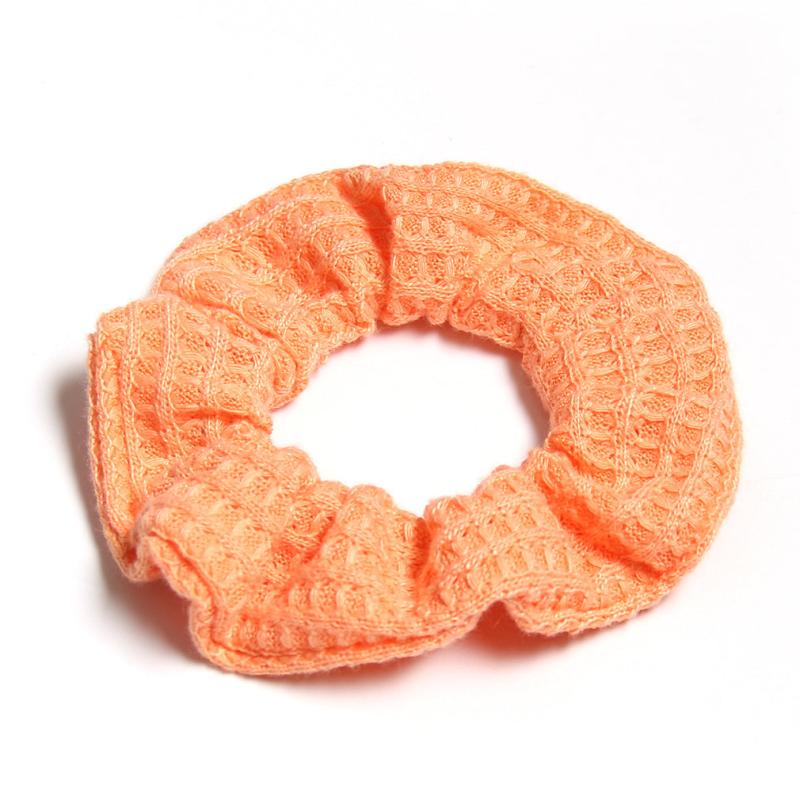 Plaid Candy Knitted Hair Scrunchies Soft Fabric for Women Girls