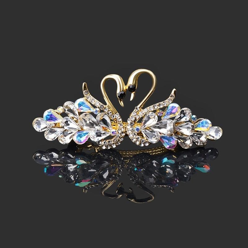 Rhinestone Hair Barrettes Jeweled Hair Clips Hair Styling Accessories