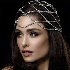 Mesh Bridal Headband Rhinestone Head Piece Hair Accessories