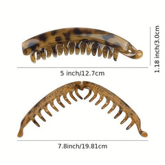 Leopard Pattern Banana Clip for Women, Hair Clip for Ponytail Holder