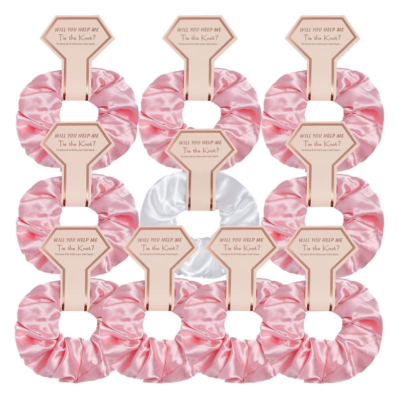 10pcs Scrunchies Set For Bridesmaid Elastic Hair Tie Bachelorette Party