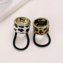 Round Hair Ring Elastic Hair Rope Y2K Hair Accessories