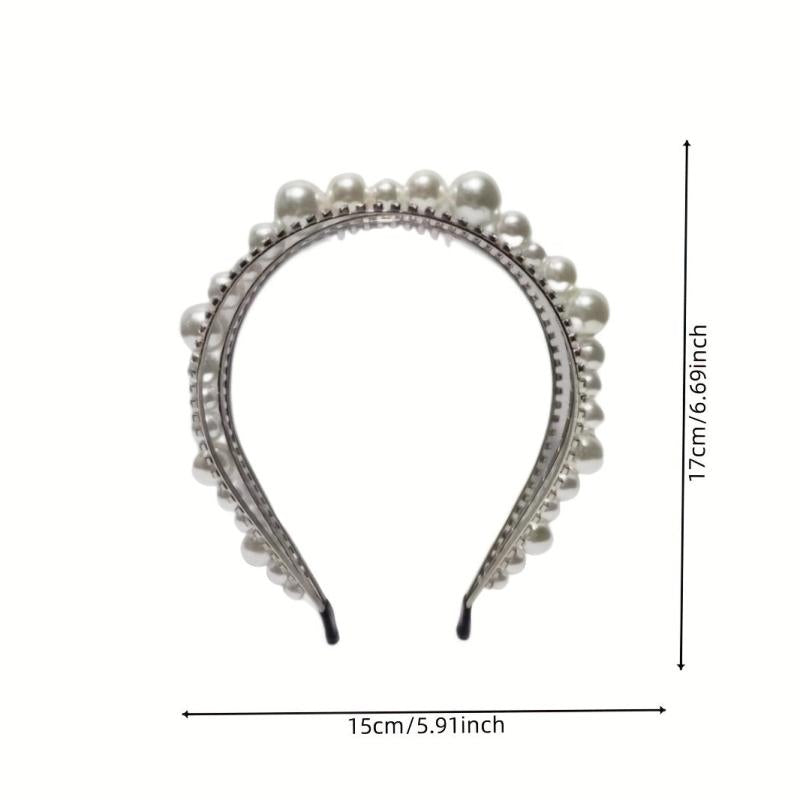 Baroque Pearl Rhinestone Headband Retro Style Bridal Hair Band