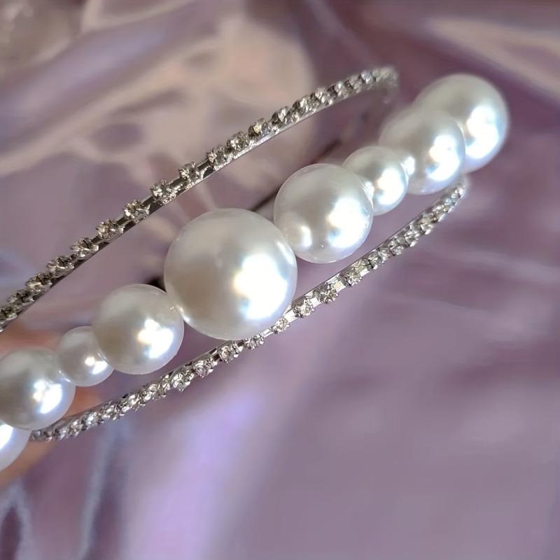 Baroque Pearl Rhinestone Headband Retro Style Bridal Hair Band