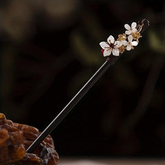 Flower Hairpin Wooden Hair Stick Ponytail Holder Hair Accessories