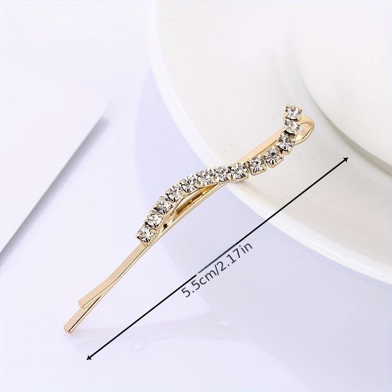 24pcs Rhinestone Alloy Bobby Pin Non-slip Hair Clip Women's Hair Accessories