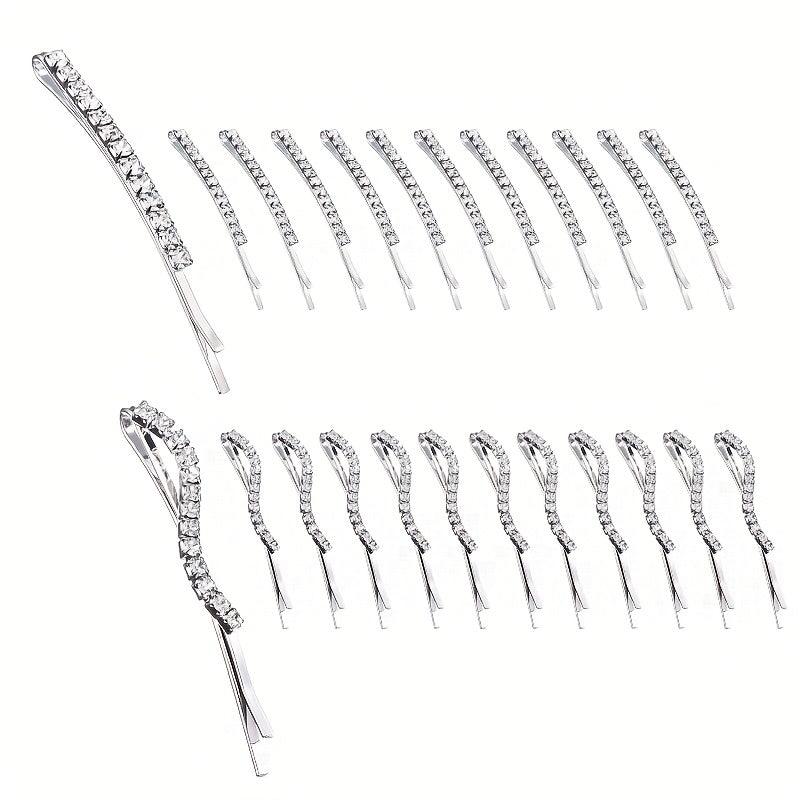 24pcs Rhinestone Alloy Bobby Pin Non-slip Hair Clip Women's Hair Accessories