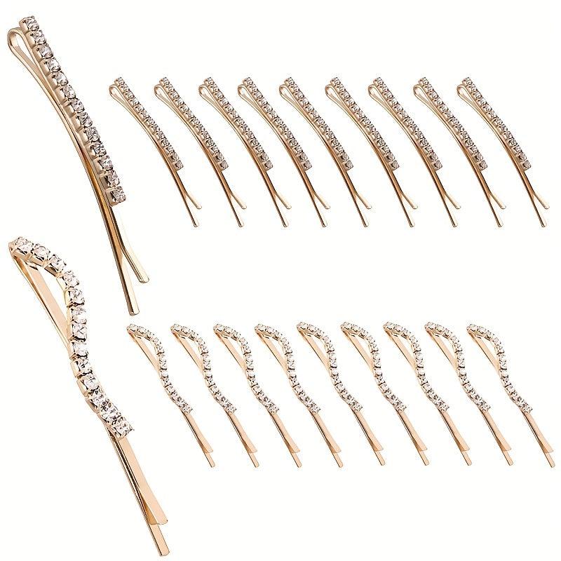 24pcs Rhinestone Alloy Bobby Pin Non-slip Hair Clip Women's Hair Accessories