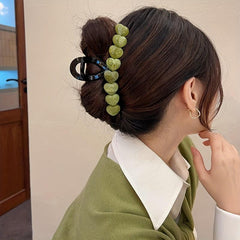 Heart Decor Hair Claw Acrylic Banana Clip Headwear