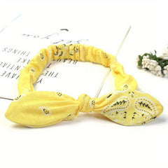 Paisley Print Headband Bow Knotted Head Hoop Stretchy Headdress Boho Hair Band