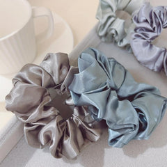 12pcs Solid Scrunchies Hair Tie Seamless Style Hair Rope Elastic Ponytail Women