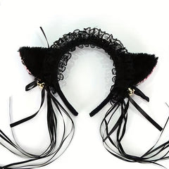 Light Up Lace Cat Headband Lolita Ear Cosplay Costume