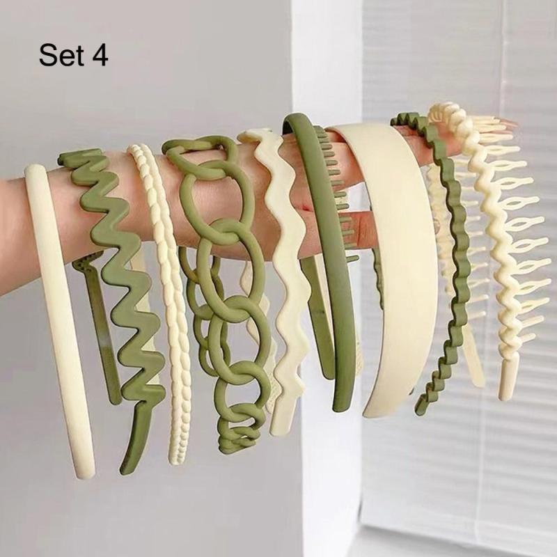 8pcs Solid Headband Teethed Head Hoop Women's Hair Accessories