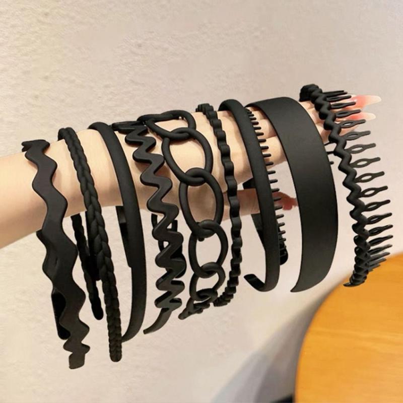 8pcs Solid Headband Teethed Head Hoop Women's Hair Accessories