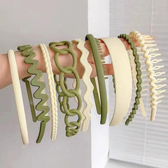 8pcs Solid Headband Teethed Head Hoop Women's Hair Accessories