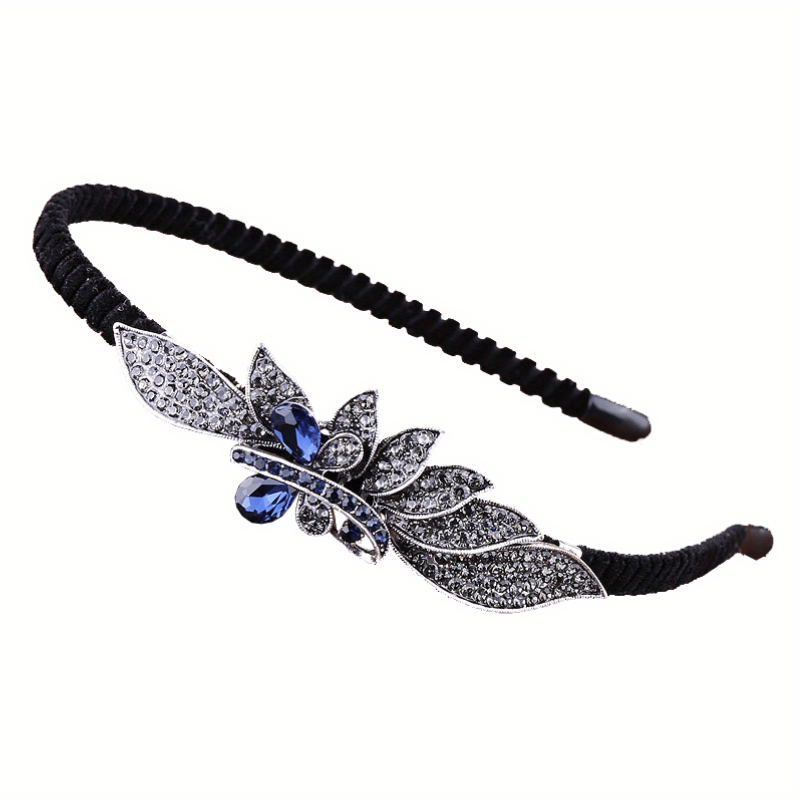 Vintage Dark Rhinestone Headband for Women