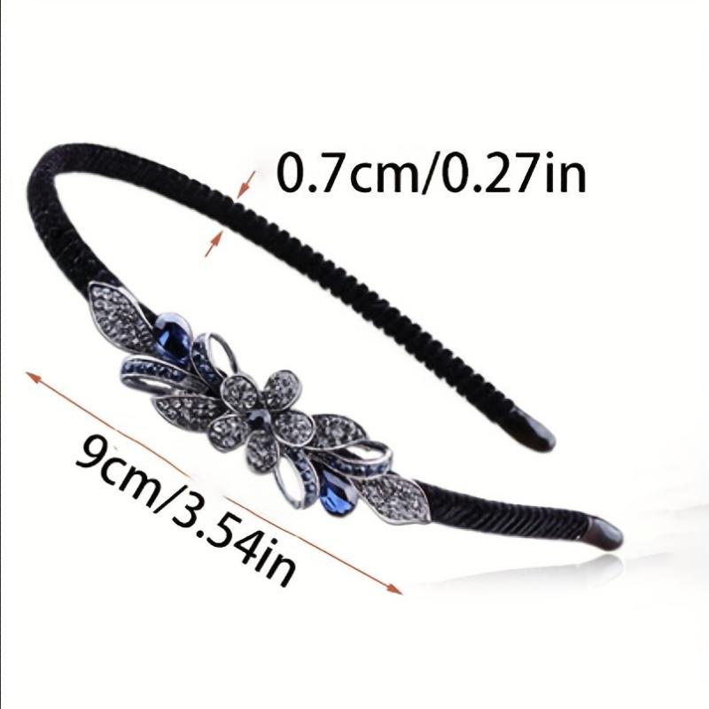 Vintage Dark Rhinestone Headband for Women
