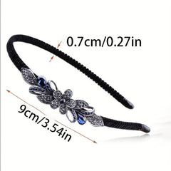 Vintage Dark Rhinestone Headband for Women
