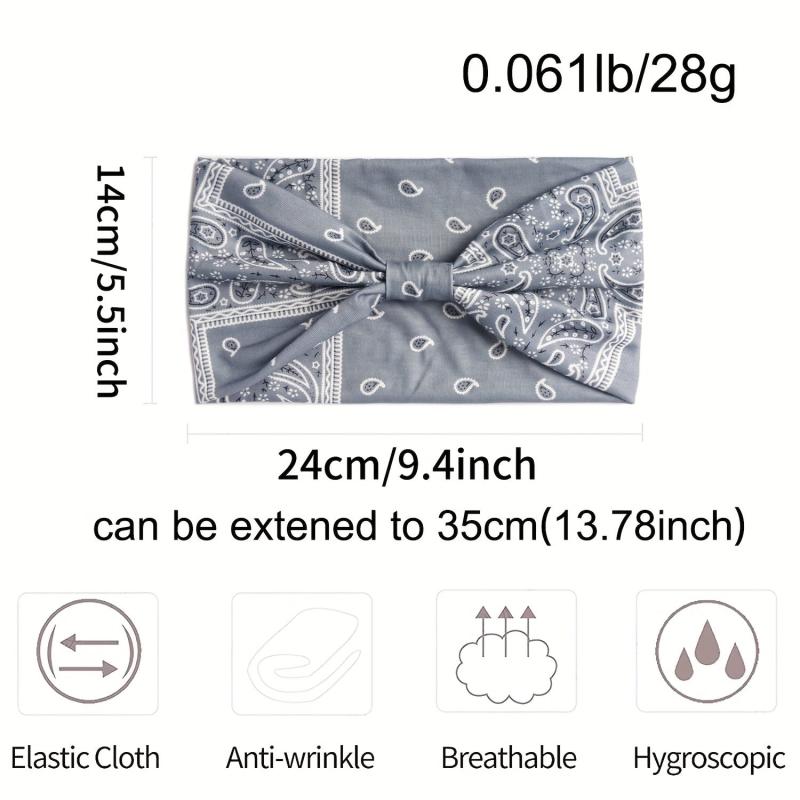 Boho Stretch Headband Wide Brim Yoga Sweatband Women Hair Accessory