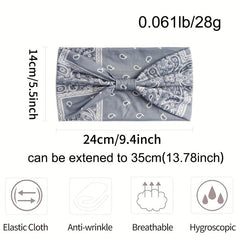 Boho Stretch Headband Wide Brim Yoga Sweatband Women Hair Accessory